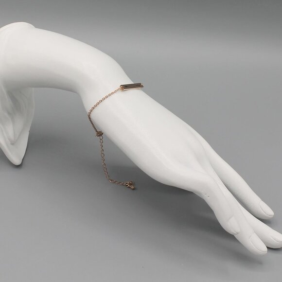 Jewelry bracelet bar Be Brave courage rose gold tone minimalist modern new - Picture 4 of 5